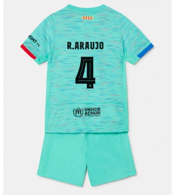 Barcelona Ronald Araujo #4 Tercera Equipación Niños 2023-24 Manga Corta (+ Pantalones cortos)